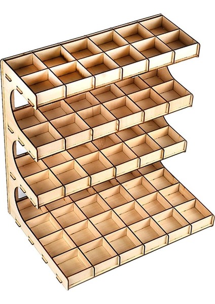 Dıy Craft Boya Şişeleri Ahşap Depolama Rafı Modül Tutucu Organizatör 4 Katmanlı 60 Grid (Yurt Dışından)