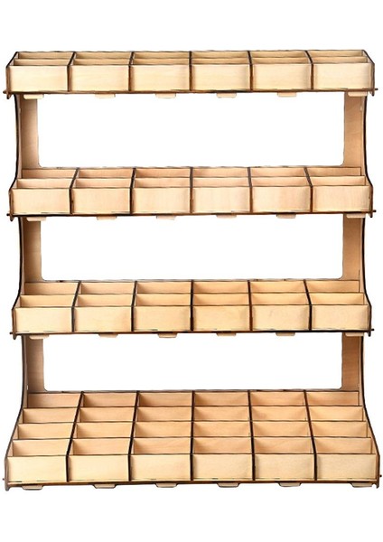 Dıy Craft Boya Şişeleri Ahşap Depolama Rafı Modül Tutucu Organizatör 4 Katmanlı 60 Grid (Yurt Dışından)