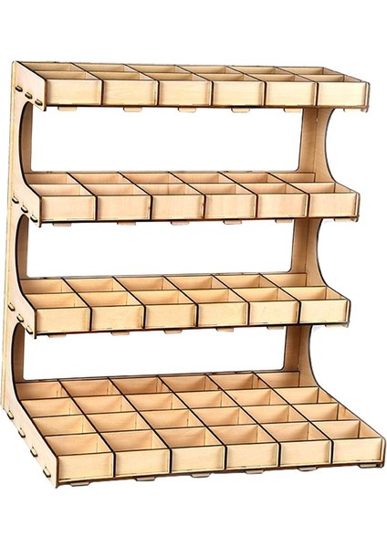 Dıy Craft Boya Şişeleri Ahşap Depolama Rafı Modül Tutucu Organizatör 4 Katmanlı 60 Grid (Yurt Dışından)