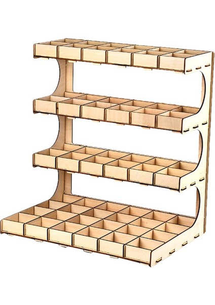 Dıy Craft Boya Şişeleri Ahşap Depolama Rafı Modül Tutucu Organizatör 4 Katmanlı 60 Grid (Yurt Dışından)