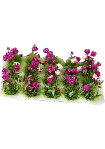 Mini Gerçekçi Çiçek Kümesi Model Demiryolu Peyzaj Çimen Binası Kiti Violet (Yurt Dışından)