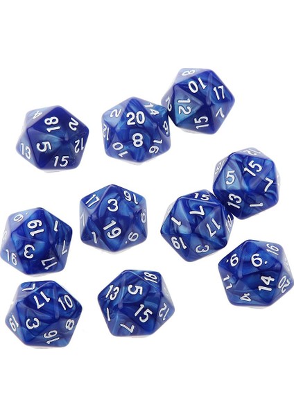 10 Zindanlar D & D Rol Oynama Oyunları Yirmi Taraflı D20 120 Zar Mavi (Yurt Dışından)