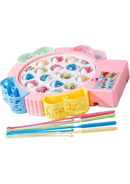 Balıkçılık Oyunu Oyuncak Dönen Kurulu ile Set Oyuncaklar Öğrenme Güzel Motor Becerileri Pembe (Yurt Dışından)