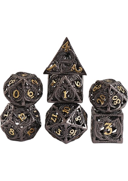 7ADET Metal Dnd Zar Seti D&d Polyhedral Zar Taşıma Kasası Matematik Öğretimi (Yurt Dışından)