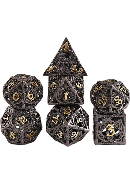 7ADET Metal Dnd Zar Seti D&d Polyhedral Zar Taşıma Kasası Matematik Öğretimi (Yurt Dışından)