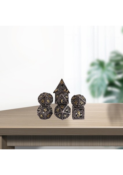 7ADET Metal Dnd Zar Seti D&d Polyhedral Zar Taşıma Kasası Matematik Öğretimi (Yurt Dışından)