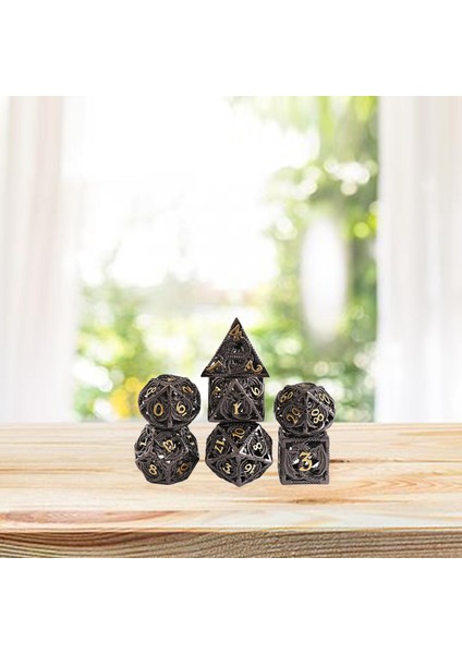 7ADET Metal Dnd Zar Seti D&d Polyhedral Zar Taşıma Kasası Matematik Öğretimi (Yurt Dışından)