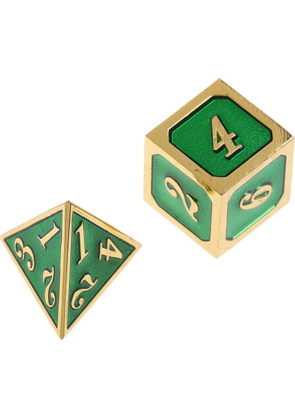 7x Polyhedral Zar Seti D4D20 Ölümler Altın Koyu Yeşil Için Masa Oyuncak Oyuncak (Yurt Dışından)