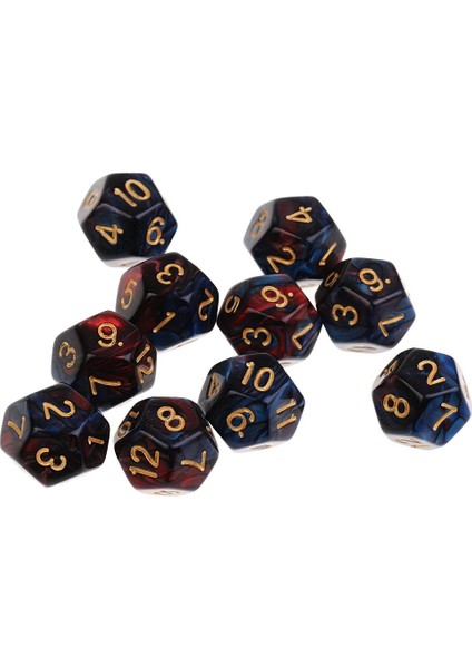 Magideal 10PCS D12 Polyhedral ve Dragon Oyunları Kırmızı Mavi (Yurt Dışından)