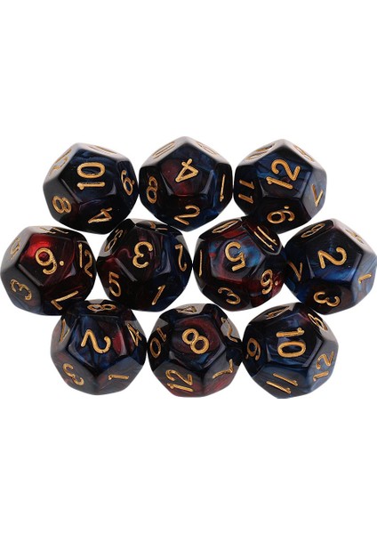 Magideal 10PCS D12 Polyhedral ve Dragon Oyunları Kırmızı Mavi (Yurt Dışından)