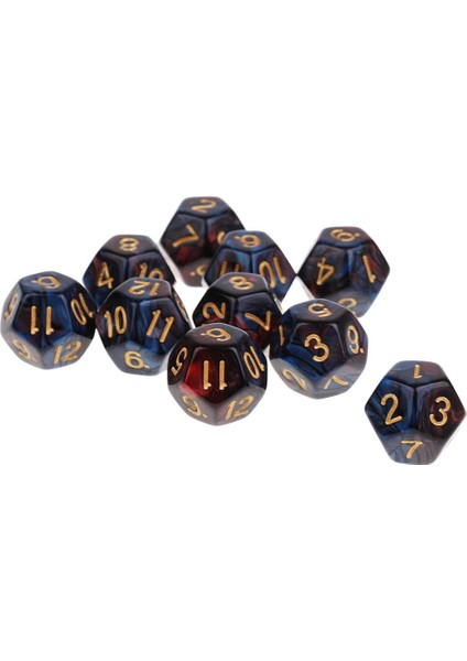 Magideal 10PCS D12 Polyhedral ve Dragon Oyunları Kırmızı Mavi (Yurt Dışından)