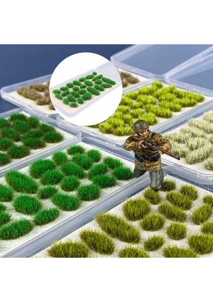 25X Küme Çim Tufts Set Küme Modeli Çiçek Kümesi Düzen Yeşil (Yurt Dışından)