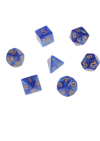 Paketleri 4/6/8/10/12/20 Polyhedral Taraflı Zar Dnd Mtg Rpg Parti Oyunları Mavi (Yurt Dışından)