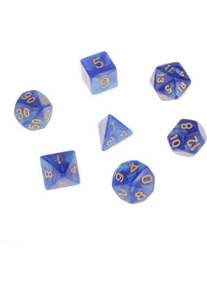 Paketleri 4/6/8/10/12/20 Polyhedral Taraflı Zar Dnd Mtg Rpg Parti Oyunları Mavi (Yurt Dışından)