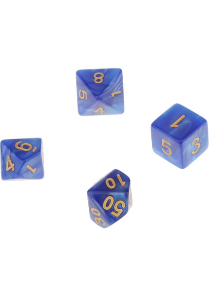 Paketleri 4/6/8/10/12/20 Polyhedral Taraflı Zar Dnd Mtg Rpg Parti Oyunları Mavi (Yurt Dışından)