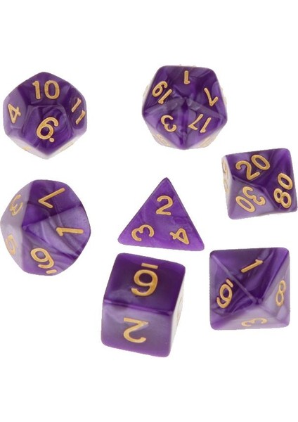 7 4/6/8/10/12/20 Polyhedral Taraflı Zar Dnd Mtg Rpg Parti Oyunları Için Mor (Yurt Dışından)