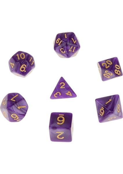 7 4/6/8/10/12/20 Polyhedral Taraflı Zar Dnd Mtg Rpg Parti Oyunları Için Mor (Yurt Dışından)