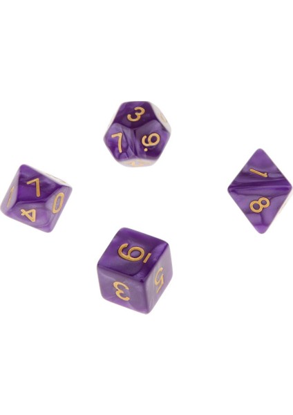 7 4/6/8/10/12/20 Polyhedral Taraflı Zar Dnd Mtg Rpg Parti Oyunları Için Mor (Yurt Dışından)