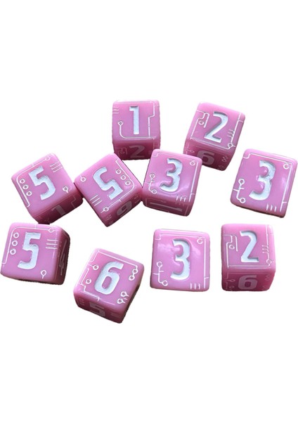 10X 16MM Zar Set Set Kare Zar Masa Oyunu Eğitim Oyuncakları Parti Pembe Iyilik (Yurt Dışından)