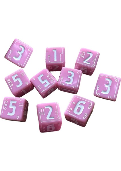10X 16MM Zar Set Set Kare Zar Masa Oyunu Eğitim Oyuncakları Parti Pembe Iyilik (Yurt Dışından)
