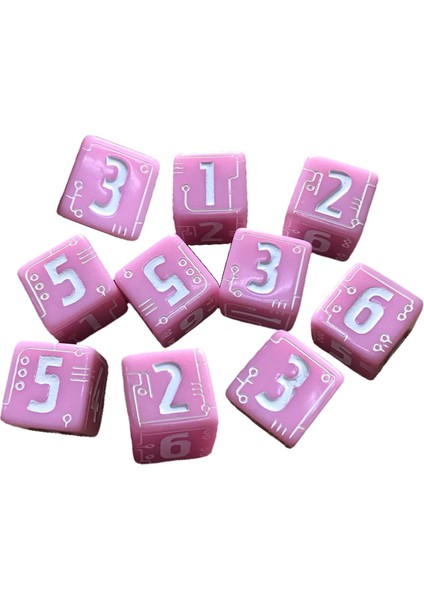 10X 16MM Zar Set Set Kare Zar Masa Oyunu Eğitim Oyuncakları Parti Pembe Iyilik (Yurt Dışından)