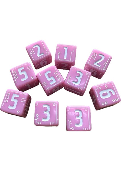 10X 16MM Zar Set Set Kare Zar Masa Oyunu Eğitim Oyuncakları Parti Pembe Iyilik (Yurt Dışından)