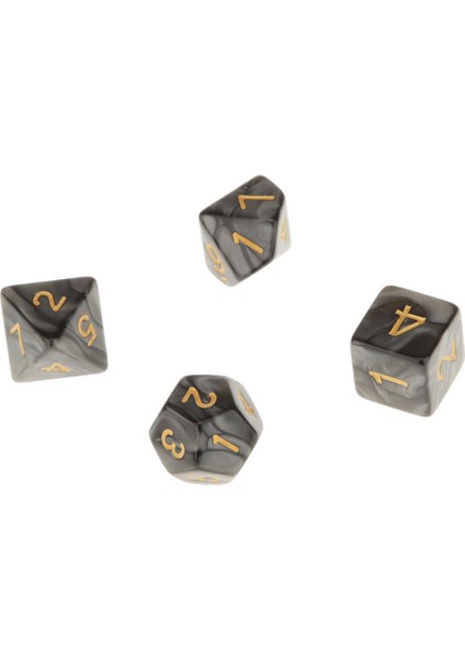 7 Adet / Takım Antika Polyhedral Zar Dnd Rpg Mtg Rol Oynama Oyun Tahtası Oyunu Siyah (Yurt Dışından)