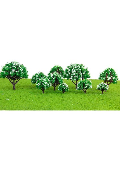 10X Ağaçlar W / Beyaz Çiçek Modeli Demiryolu Manzara Tren Düzeni Wargame Diorama (Yurt Dışından) modelleri