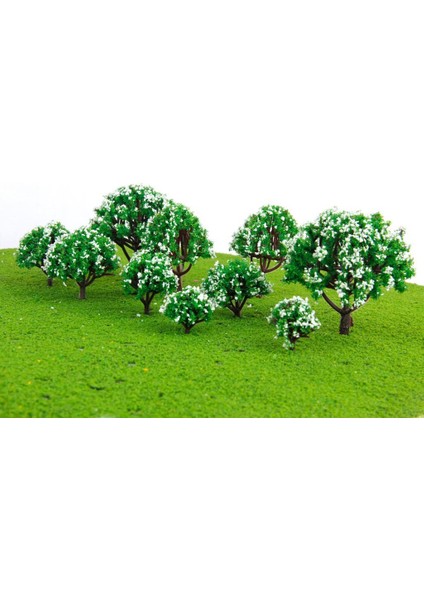 10X Ağaçlar W / Beyaz Çiçek Modeli Demiryolu Manzara Tren Düzeni Wargame Diorama (Yurt Dışından) indirimleri