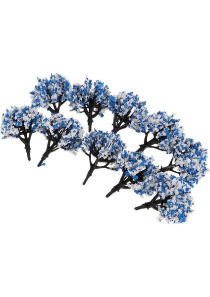 10PC 1/200 Boyalı Ağaçlar Model Düzen Manzarası Model Bina Kitleri Parçalar Diy Mavi Beyaz (Yurt Dışından)