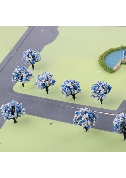 10PC 1/200 Boyalı Ağaçlar Model Düzen Manzarası Model Bina Kitleri Parçalar Diy Mavi Beyaz (Yurt Dışından) modelleri