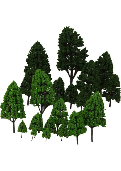24PC / Set Karışık Boyutu Açık Yeşil Kavak Modeli Ağaçlar Tren Park Düzeni (Yurt Dışından)
