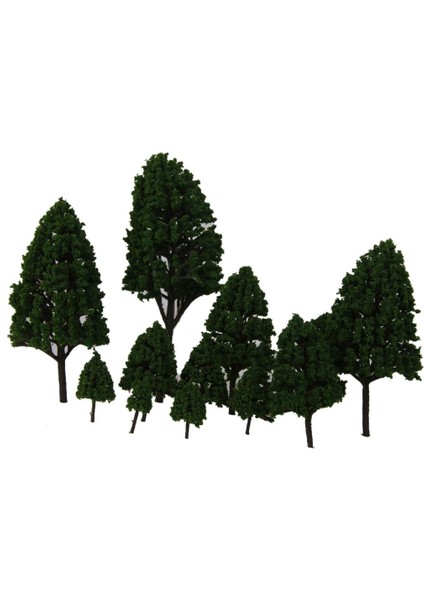 24PC / Set Karışık Boyutu Açık Yeşil Kavak Modeli Ağaçlar Tren Park Düzeni (Yurt Dışından)
