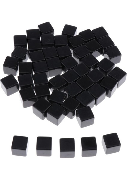 SET/50PCS Boş D6 Black D&d Rpg Boardgame Oyun Oyun Aksesuar (Yurt Dışından)