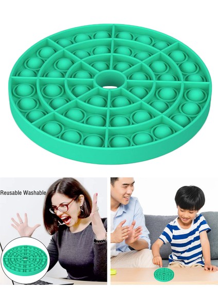 1 Adet Silikon Itme Kabarcık Fidget Oyuncak Sıkma Duyusal Oyuncak Okul Eğlenceli Yuvarlak Yeşil (Yurt Dışından)