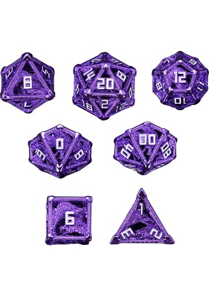 Polyhedral Zar D4 D6 D8 D10 D12 D20 Rol Oynama Zar Dnd Masa Oyunları Için Mor (Yurt Dışından)