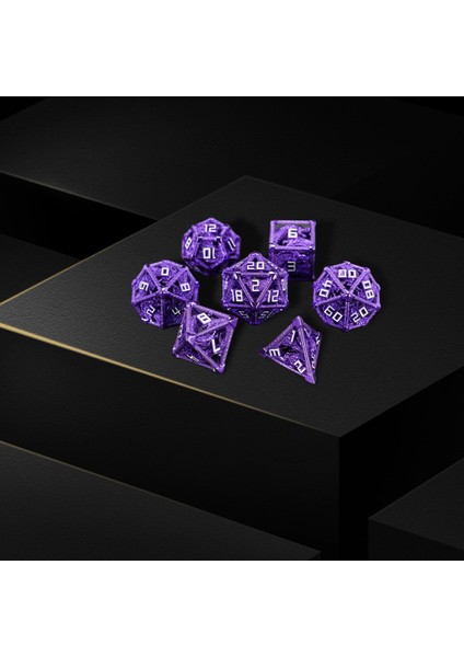 Polyhedral Zar D4 D6 D8 D10 D12 D20 Rol Oynama Zar Dnd Masa Oyunları Için Mor (Yurt Dışından)