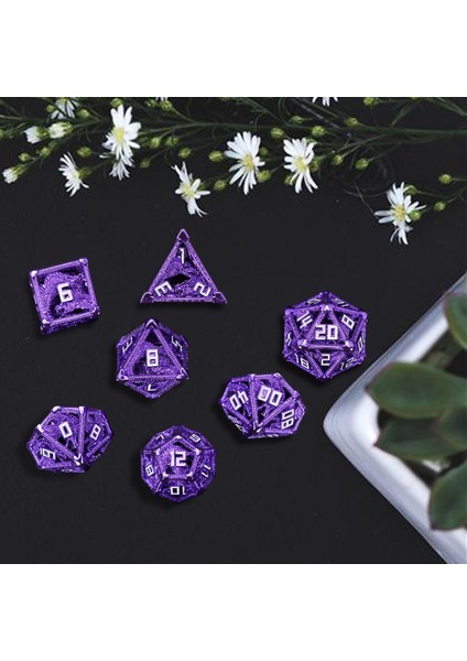 Polyhedral Zar D4 D6 D8 D10 D12 D20 Rol Oynama Zar Dnd Masa Oyunları Için Mor (Yurt Dışından)