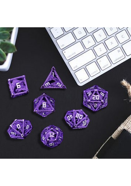Polyhedral Zar D4 D6 D8 D10 D12 D20 Rol Oynama Zar Dnd Masa Oyunları Için Mor (Yurt Dışından)