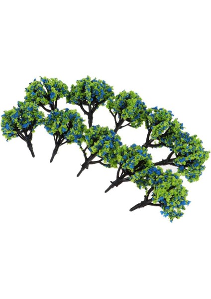 10X 1: 200 Boyalı Ölçekli Model Ağaçlar Sahne Manzarası W/ Çiçek Yapı Kitleri Mavi Yeşil (Yurt Dışından)