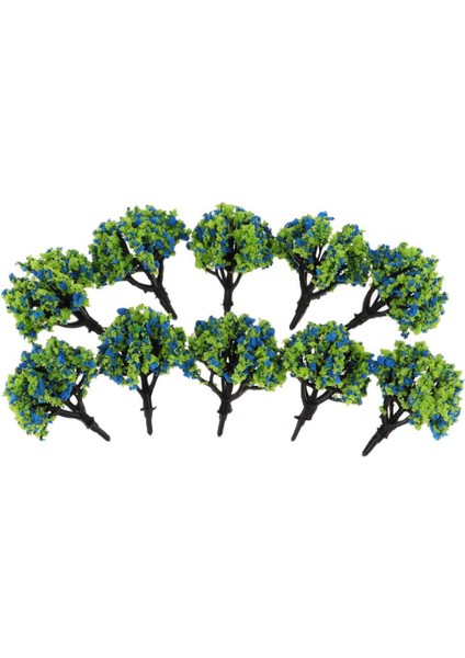 10X 1: 200 Boyalı Ölçekli Model Ağaçlar Sahne Manzarası W/ Çiçek Yapı Kitleri Mavi Yeşil (Yurt Dışından)
