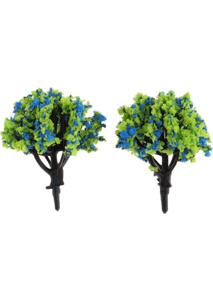 10X 1: 200 Boyalı Ölçekli Model Ağaçlar Sahne Manzarası W/ Çiçek Yapı Kitleri Mavi Yeşil (Yurt Dışından)