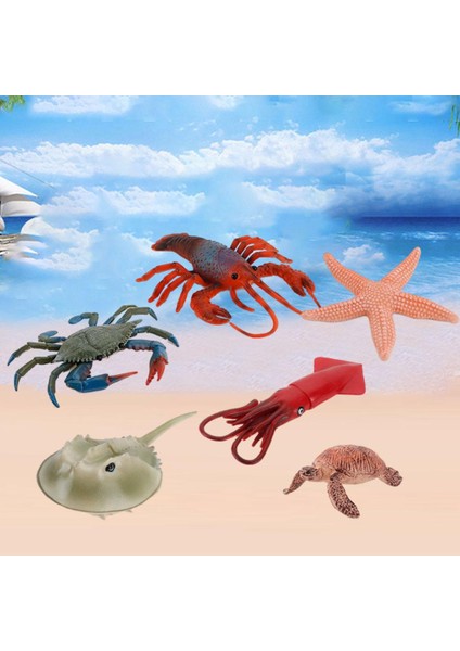 Deniz Yaşamı Hayvan Figürinler Playset Doğum Günü Leri Hayatçı Çocuk Erkek 2 Adet Yeşil + 4 Adet Kırmızı (Yurt Dışından)
