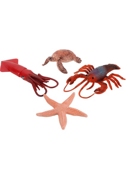 Deniz Yaşamı Hayvan Figürinler Playset Doğum Günü Leri Hayatçı Çocuk Erkek Için 4 Adet (Yurt Dışından)