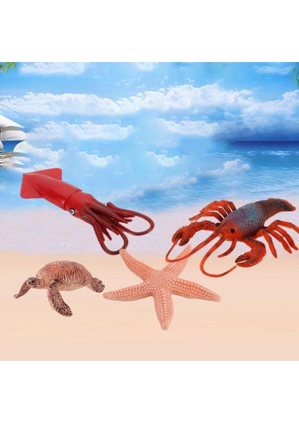 Deniz Yaşamı Hayvan Figürinler Playset Doğum Günü Leri Hayatçı Çocuk Erkek Için 4 Adet (Yurt Dışından)
