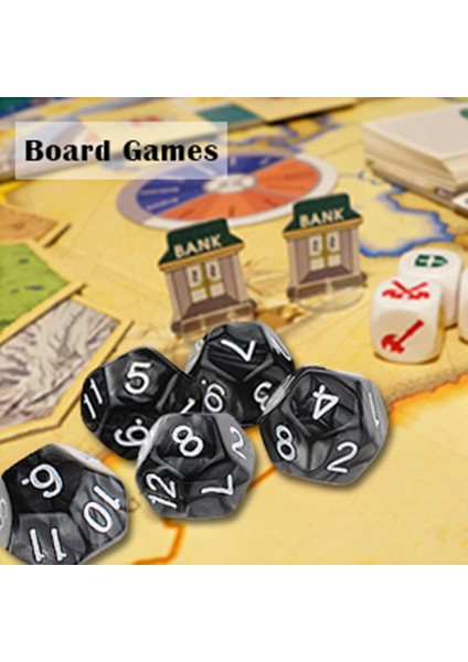 10 Adet Inci Siyah D12 On Iki Taraflı Oyun Zar D & D Trpg Oyunları (Yurt Dışından)