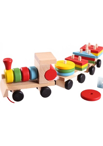 Bebek Oyuncakları Ahşap Tren Kamyon Seti Geometrik Blokları Sıralama Kurulu Çocuklar Eğitici Oyuncak Renk Şekli Eşleştirme Yığılmış Bulmaca | Diecasts oyuncak Araçlar (Yurt Dışından)