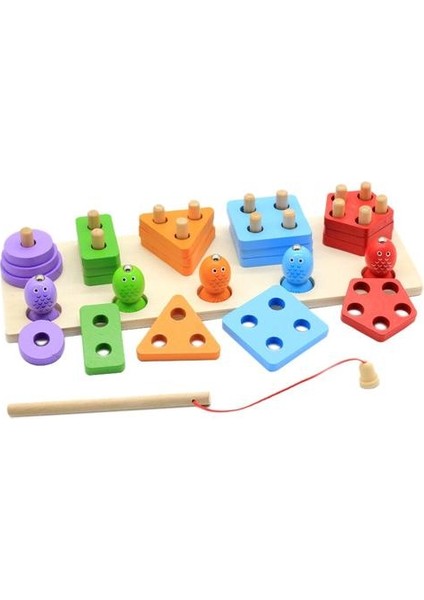 Ahşap Şekil Sıralayıcısı Stacker Toddlers Oyuncak Renk Sıralama Oyuncak Bebek Ahşap Istifleme ve oyuncaklar Bebek Balıkçılığı Için Sıralama Oyunu | Balıkçılık Oyuncakları (Yurt Dışından)