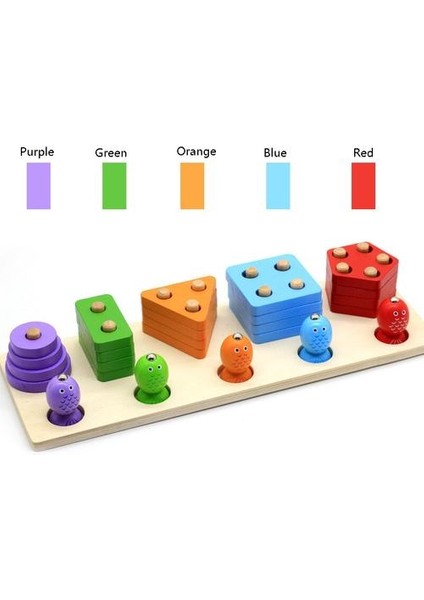 Ahşap Şekil Sıralayıcısı Stacker Toddlers Oyuncak Renk Sıralama Oyuncak Bebek Ahşap Istifleme ve oyuncaklar Bebek Balıkçılığı Için Sıralama Oyunu | Balıkçılık Oyuncakları (Yurt Dışından) fırsatları