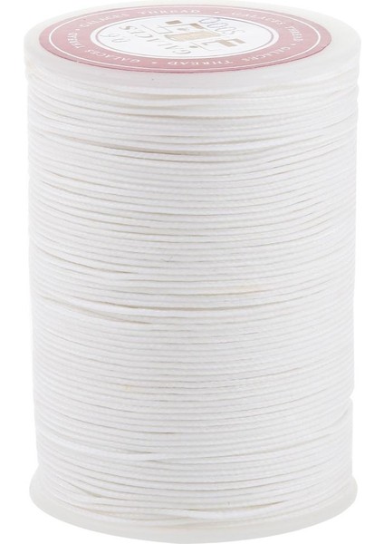 2xleather Zanaat El Işçiliği Dikiş Yuvarlak Balmumu Ipi Iplik 0.6mm Beyaz 2 Adet (Yurt Dışından)